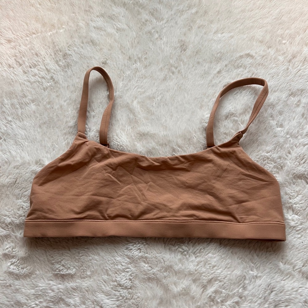 Skims Fits Everybody Scoop Neck Bralette Clay Tan Size Small Adjustable Straps S